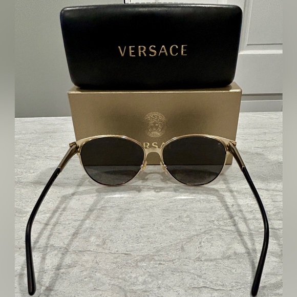VERSACE MOD 2168 1377/T3 BLACK GOLD AUTHENTIC SUNGLASSES 57/16 - Picture 5 of 5